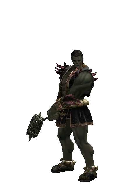 Pa'agrian Hammer on a male Orc fighter, front view