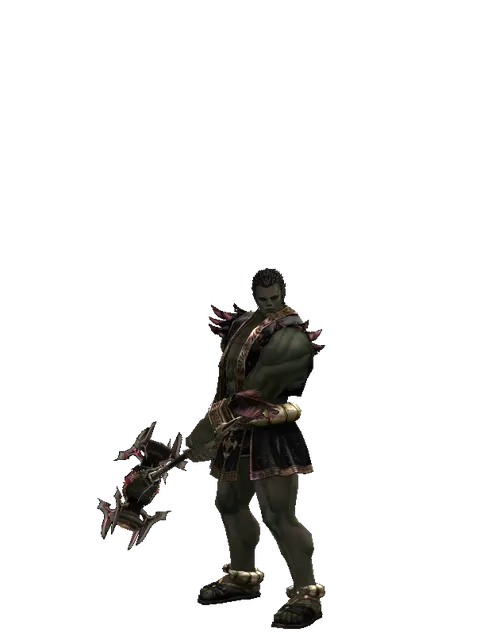 Vesper Crusher on a male Orc fighter, front view
