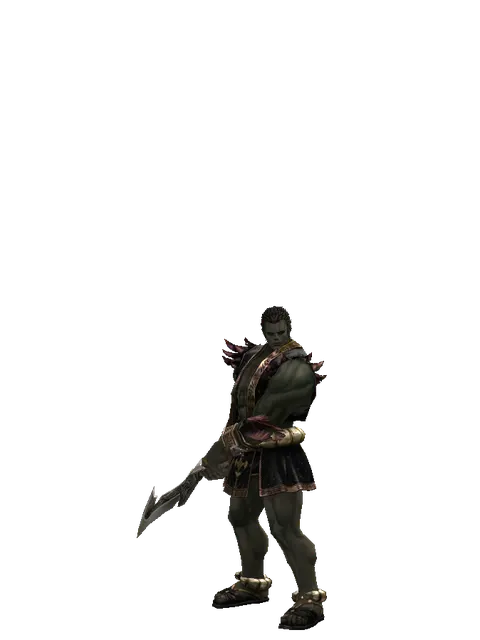 Berserker Blade on a male Orc fighter, front view