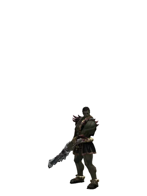 Dragon Slayer on a male Orc fighter, front view