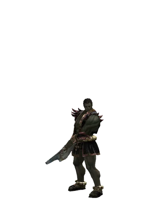 Dynasty Blade on a male Orc fighter, front view