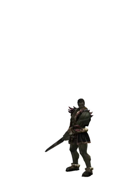 Great Sword on a male Orc fighter, front view