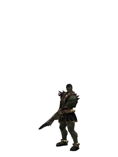 Guardian Sword on a male Orc fighter, front view