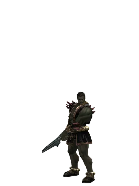Titan Sword on a male Orc fighter, front view