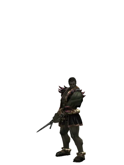 Two-Handed Sword on a male Orc fighter, front view