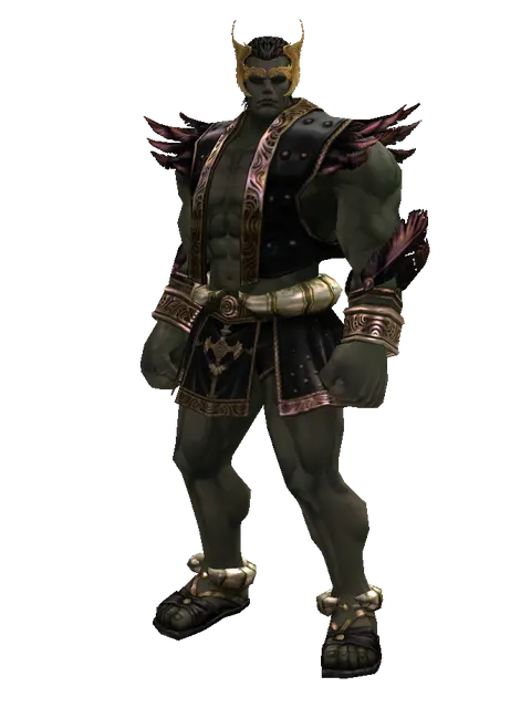Angel Circlet on a male Orc fighter, front view