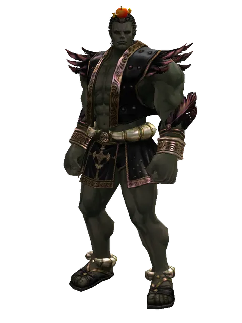 Apple Hat (?) on a male Orc fighter, front view