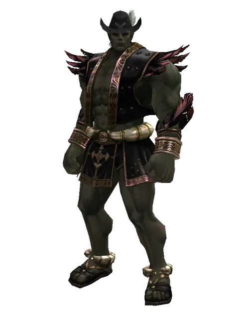Archer Hat (?) on a male Orc fighter, front view