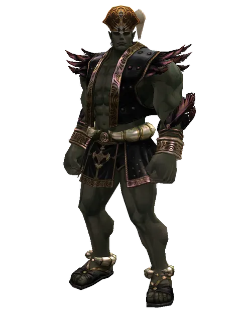 Captain's Hat on a male Orc fighter, front view