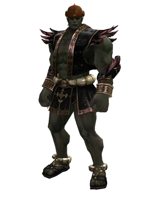 Chicken Hat (?) on a male Orc fighter, front view