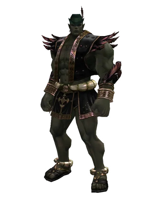 Dapper Cap on a male Orc fighter, front view