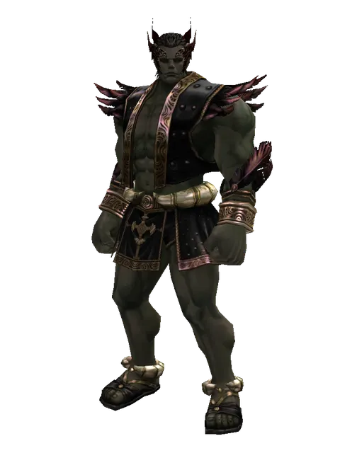 Demon Circlet on a male Orc fighter, front view