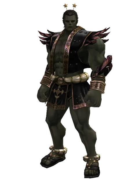 Fairy Antennae on a male Orc fighter, front view