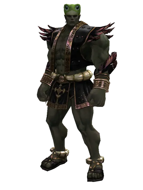 Frog Hat on a male Orc fighter, front view