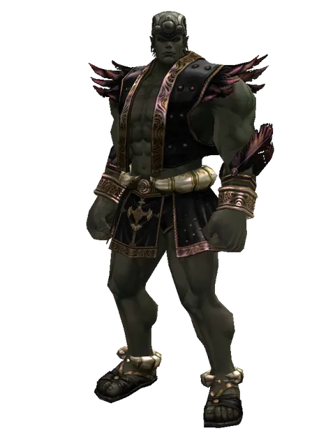 Improved Mining Hat (?) on a male Orc fighter, front view