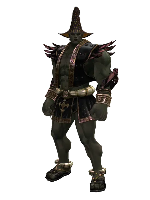 Magic Hat (?) on a male Orc fighter, front view