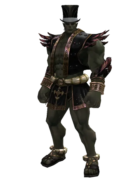 Magician's Hat (?) on a male Orc fighter, front view