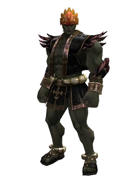 Ornithomimus Hat - 30-day limited period on a male Orc fighter, front view