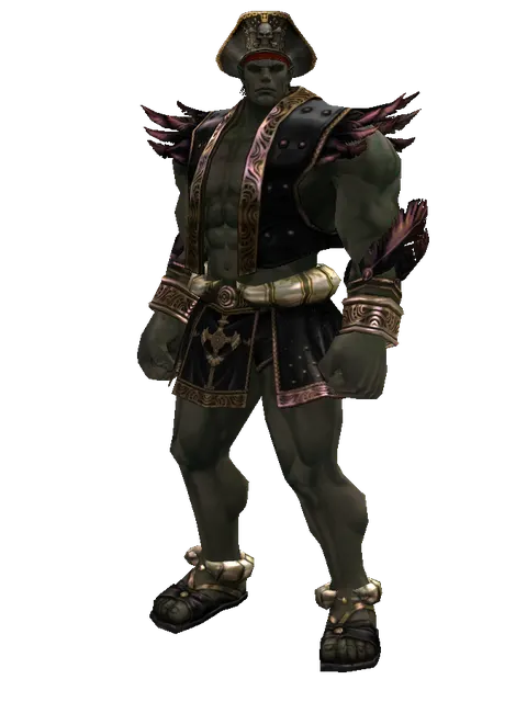 Pirate Hat on a male Orc fighter, front view
