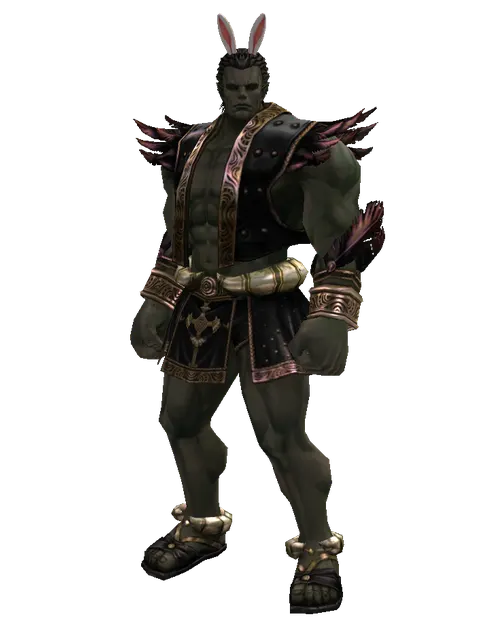Rabbit Ears on a male Orc fighter, front view