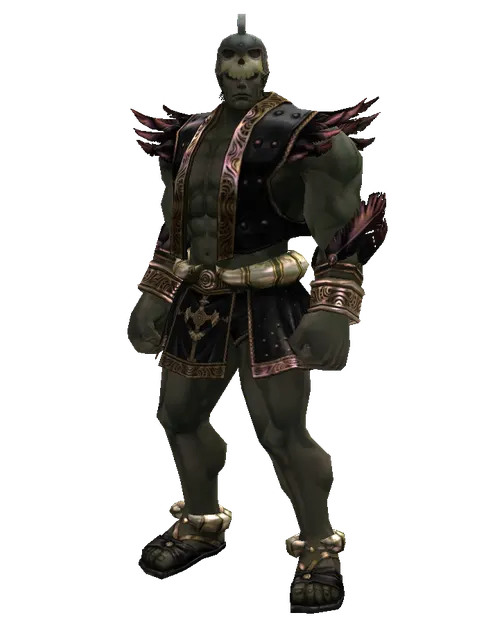 Skull Hat on a male Orc fighter, front view
