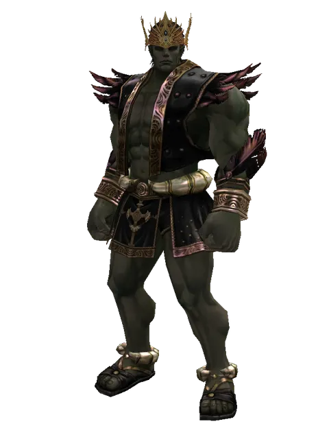 The Lord's Crown on a male Orc fighter, front view