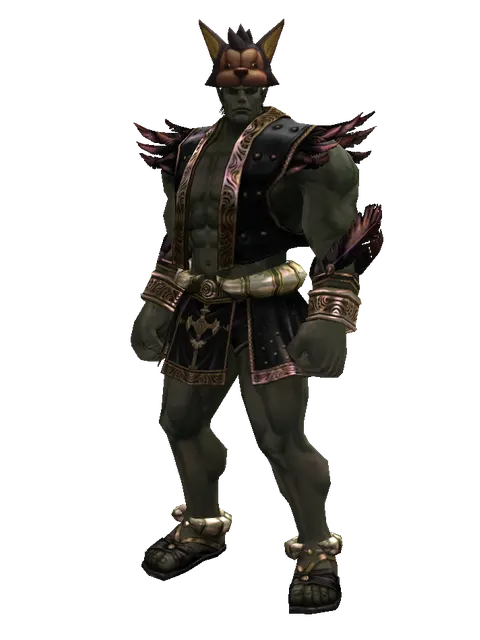 Wolf Hat on a male Orc fighter, front view