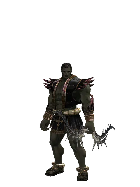 Carnage Bow on a male Orc fighter, front view
