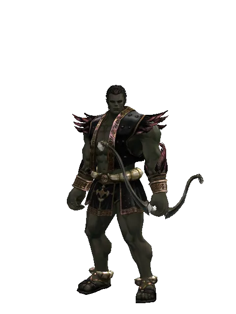 Composite Bow on a male Orc fighter, front view