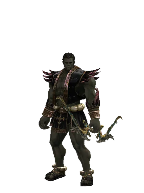 Elemental Bow on a male Orc fighter, front view