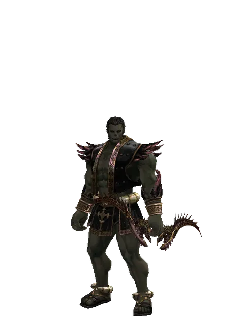 Eminence Bow on a male Orc fighter, front view