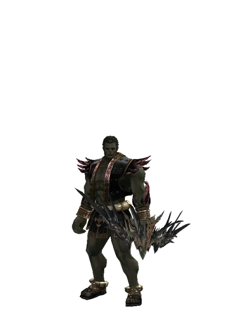 Icarus Spitter on a male Orc fighter, front view