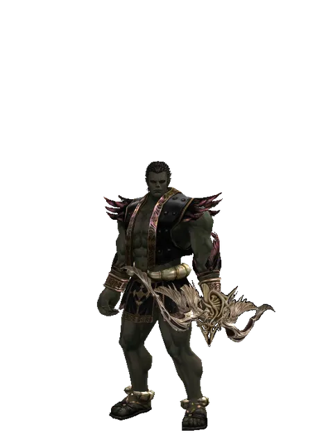 Infinity Bow on a male Orc fighter, front view