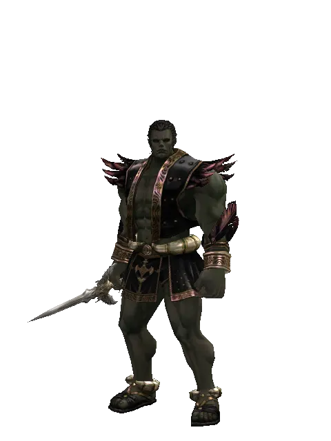 Angel Slayer on a male Orc fighter, front view