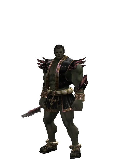 Bloody Orchid on a male Orc fighter, front view