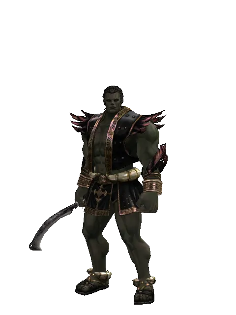 Conjurer's Knife on a male Orc fighter, front view
