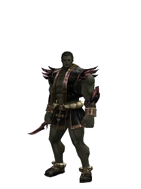 Cybellin's Dagger on a male Orc fighter, front view