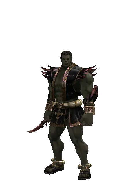 Dagger of Adept on a male Orc fighter, front view