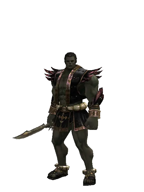 Dark Screamer on a male Orc fighter, front view