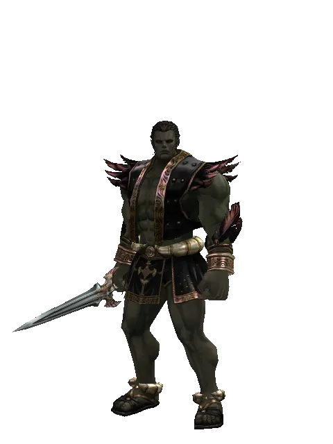 Dynasty Knife on a male Orc fighter, front view