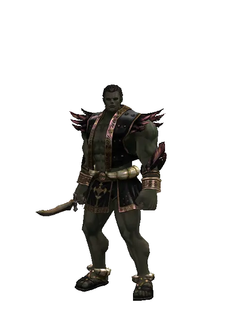 Eldritch Dagger on a male Orc fighter, front view