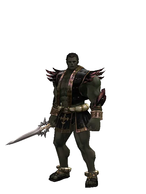 Infinity Stinger on a male Orc fighter, front view