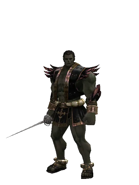 Maingauche on a male Orc fighter, front view