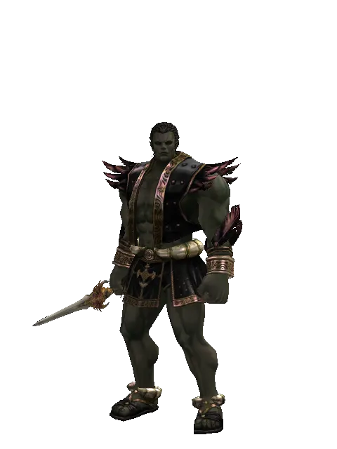 Vesper Dagger on a male Orc fighter, front view