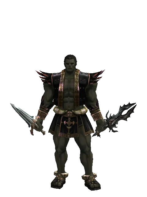 Dynasty Knife*Soul Seperator on a male Orc fighter, front view