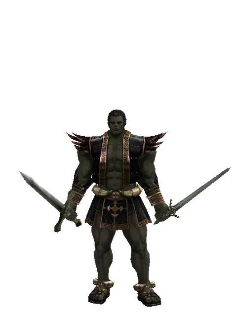 Artisan's Sword*Elven Sword on a male Orc fighter, front view