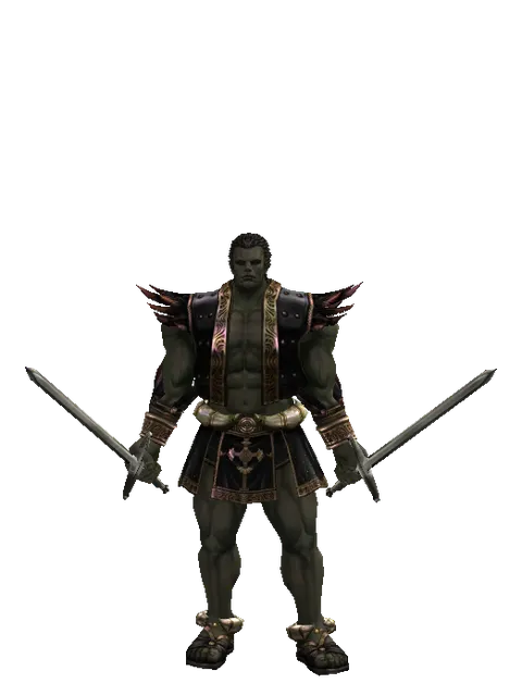 Bastard Sword*Bastard Sword on a male Orc fighter, front view