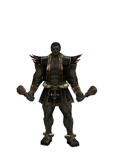 Chrono Maracas on a male Orc fighter, front view