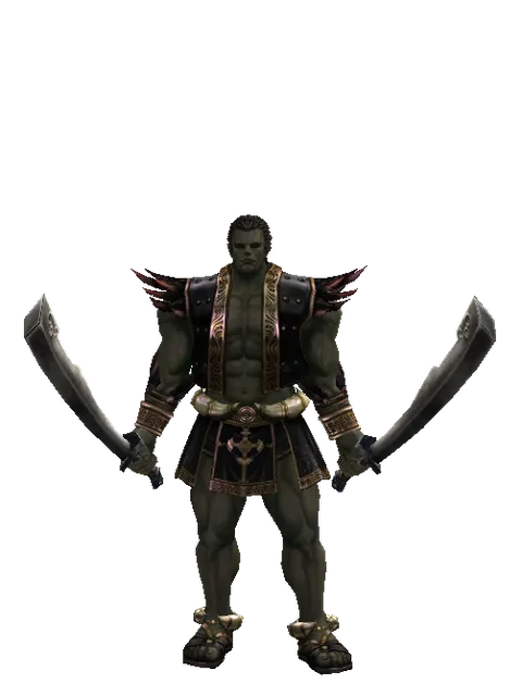 Crimson Sword*Crimson Sword on a male Orc fighter, front view