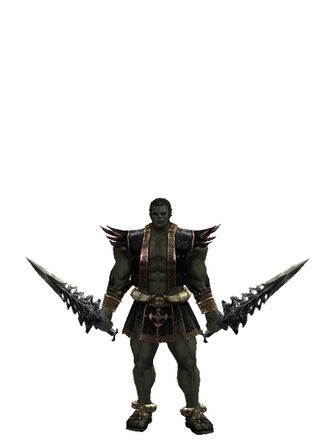 Damascus*Damascus on a male Orc fighter, front view